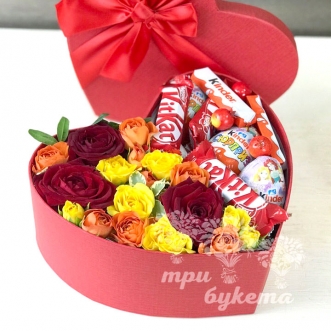 Цветы со сладостями на 14 февраля